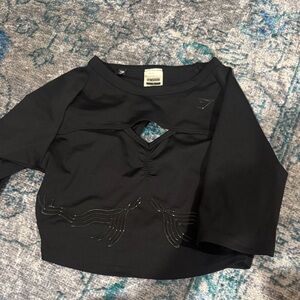 Gymshark Black Crop Top with Front Cutout